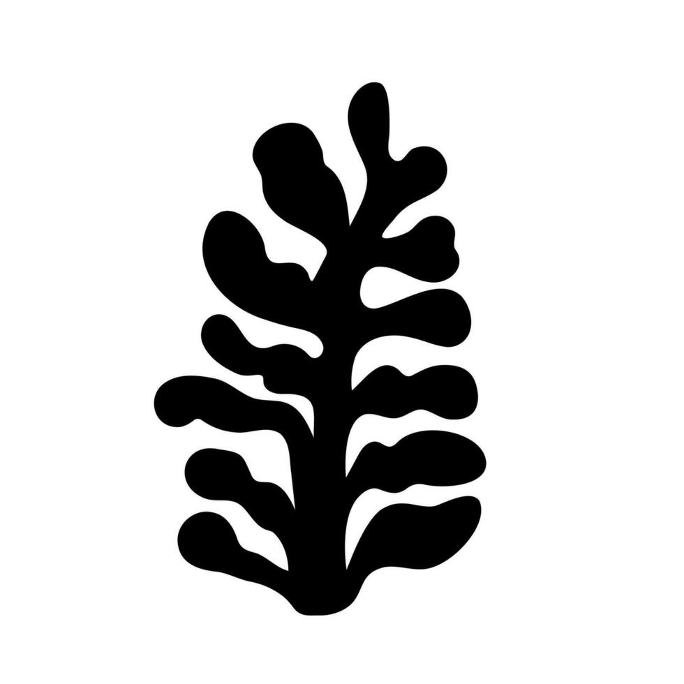 matisse inspirerad element isolerat, svart samtida botanisk minimalistisk växt. abstrakt sommar botanik form grafisk design. vektor blommig henri matisse stil illustration. hand dragen modern löv.
