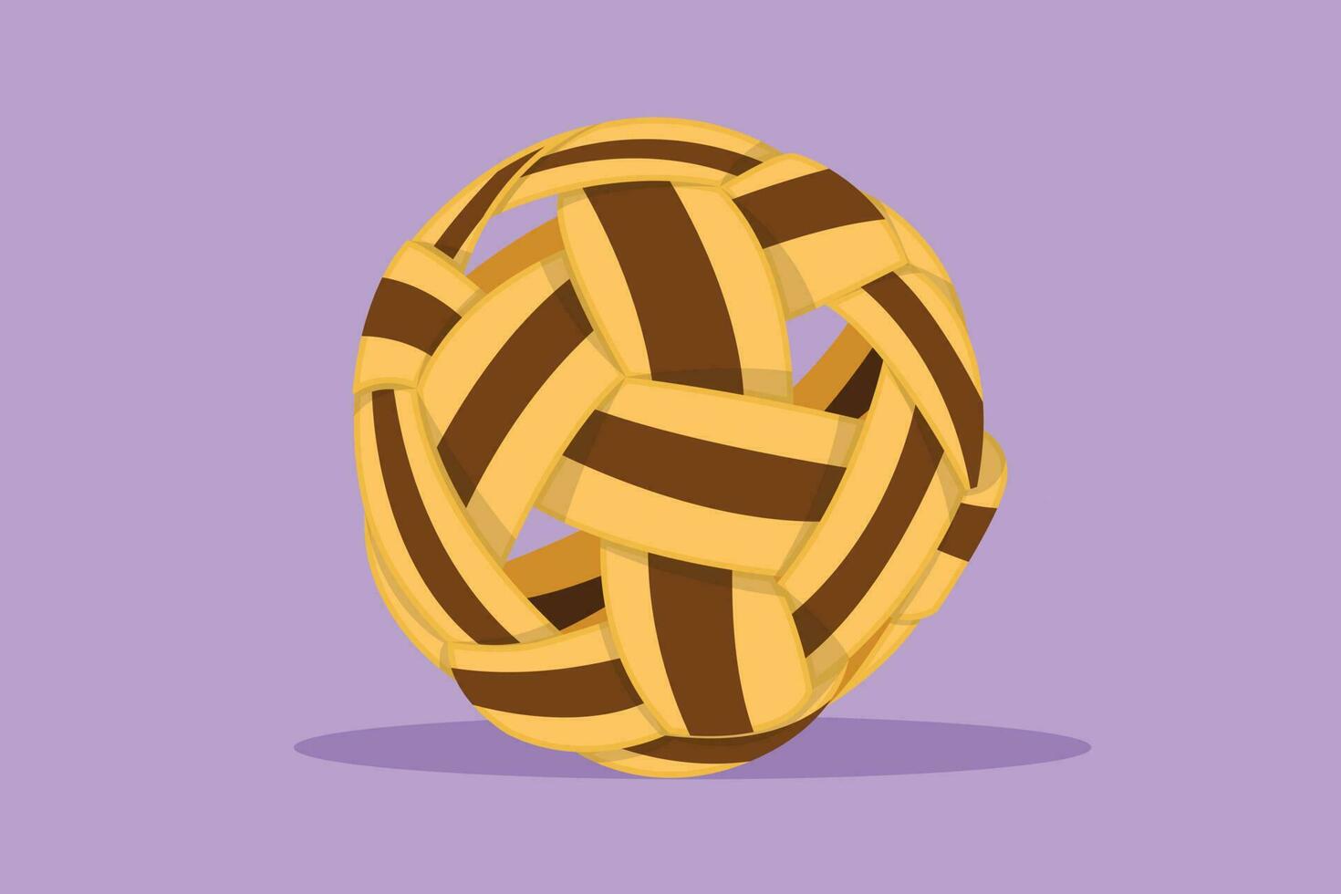 Grafik eben Design Zeichnung von sepak takraw Ball oder Rattan Ball Logo, Symbol, Symbol. Schere trete. Mannschaft Sport Wettbewerb, Turnier, Süd Osten oder asiatisch Sport Spiel. Karikatur Stil Vektor Illustration