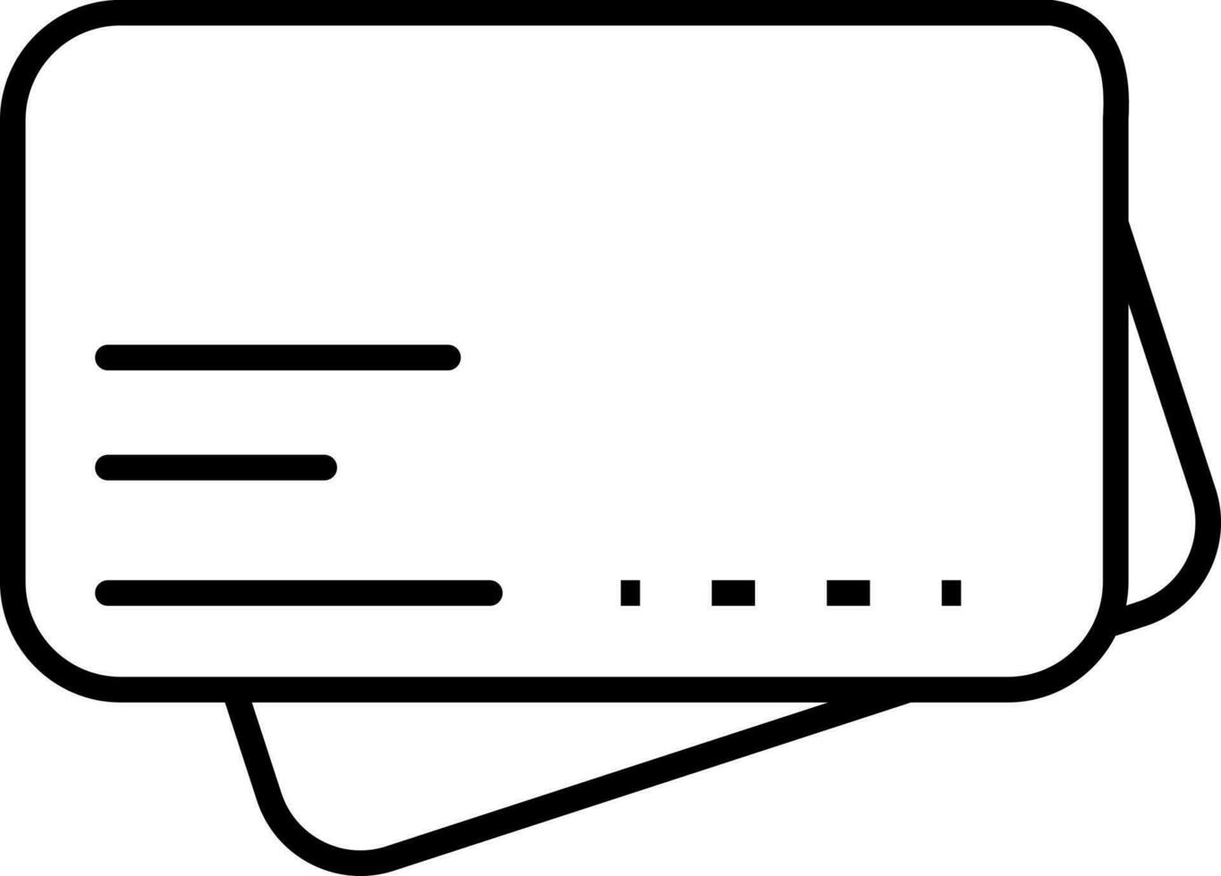två betalning kort ikon i svart översikt. vektor