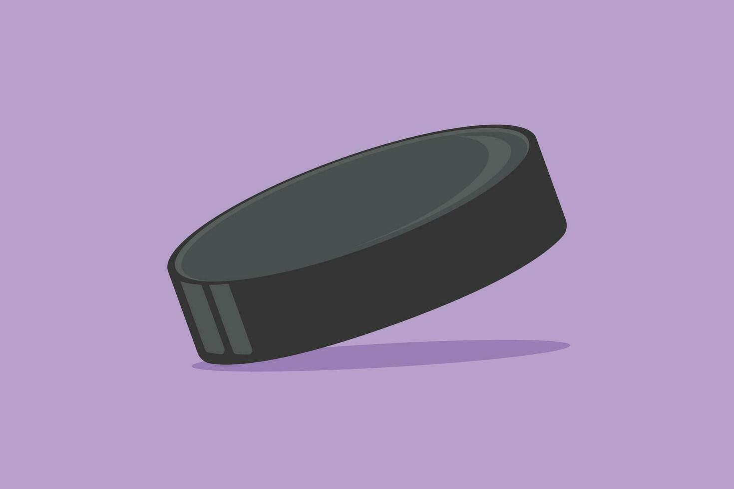 Charakter eben Zeichnung Nahansicht von Eis Eishockey Puck. Eis Eishockey amerikanisch Jahreszeit Wettbewerb und National Turnier Konzept. schwarz Eis Eishockey Puck Logo, Etikett, Symbol. Karikatur Design Vektor Illustration