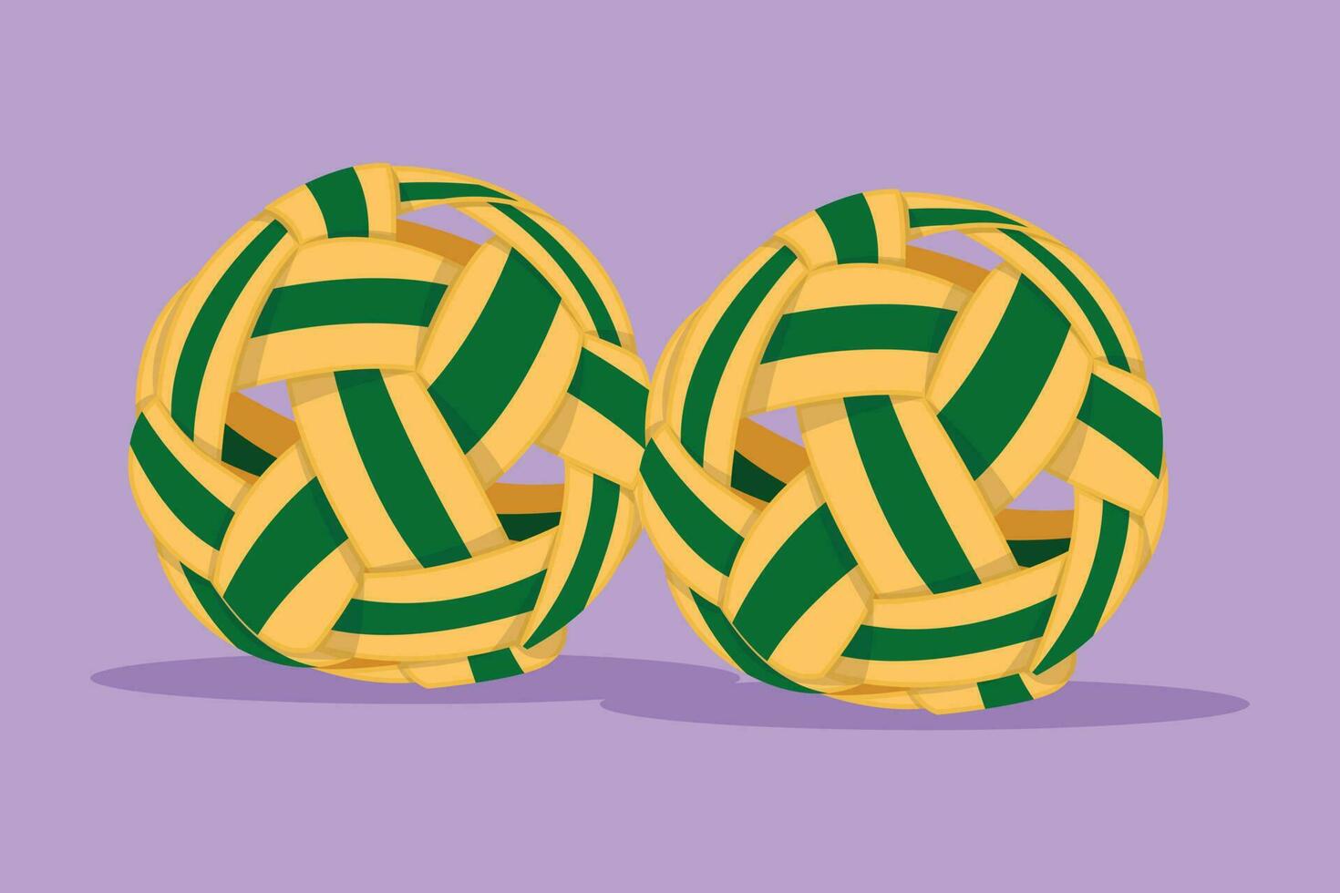 Karikatur eben Stil Zeichnung stilisiert sepak takraw Ball oder Rattan Ball Logo, Symbol. Schere trete. Mannschaft Sport Wettbewerb, Turnier, Süd Osten oder asiatisch Sport Spiel. Grafik Design Vektor Illustration