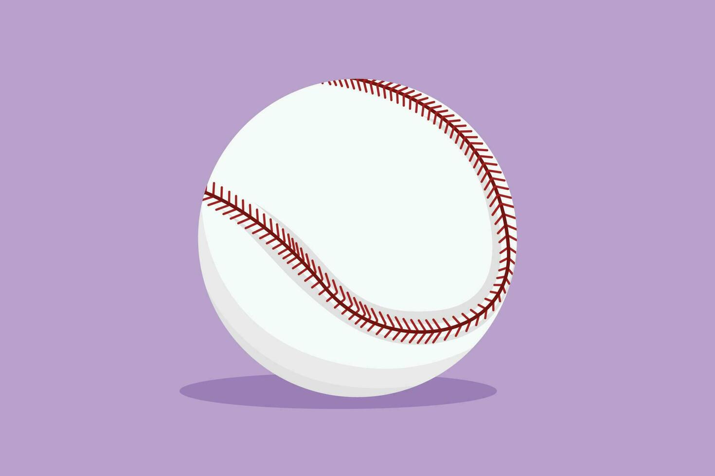 Charakter eben Zeichnung Leder Baseball Ball Logo, Etikett, Symbol. amerikanisch traditionell Mannschaft Sport Spiel. Baseball Ausrüstung zum National Turnier Wettbewerb. Karikatur Design Vektor Illustration