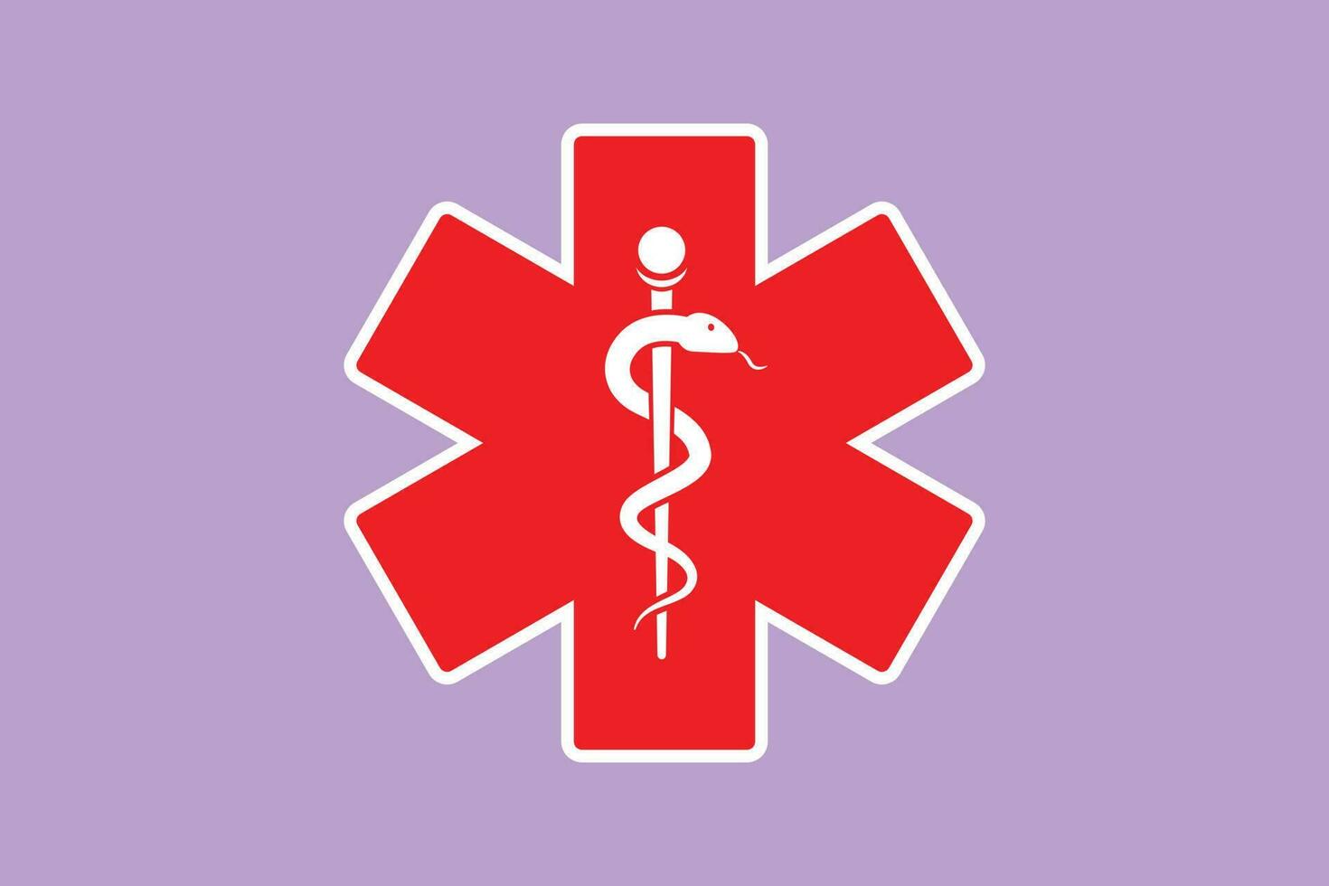 grafisk platt design teckning av medicinsk orm hälsa symbol, märka, klistermärke. medicin systemet och hälsa vård begrepp. medicinsk ikon. medicin logotyp för para personal. tecknad serie stil vektor illustration