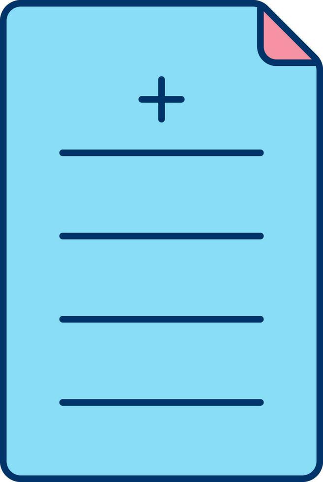 medicinsk papper platt ikon i blå Färg. vektor