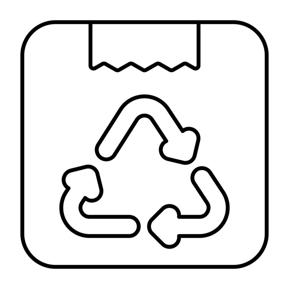 ein editierbar Design Symbol von Paket Recycling vektor