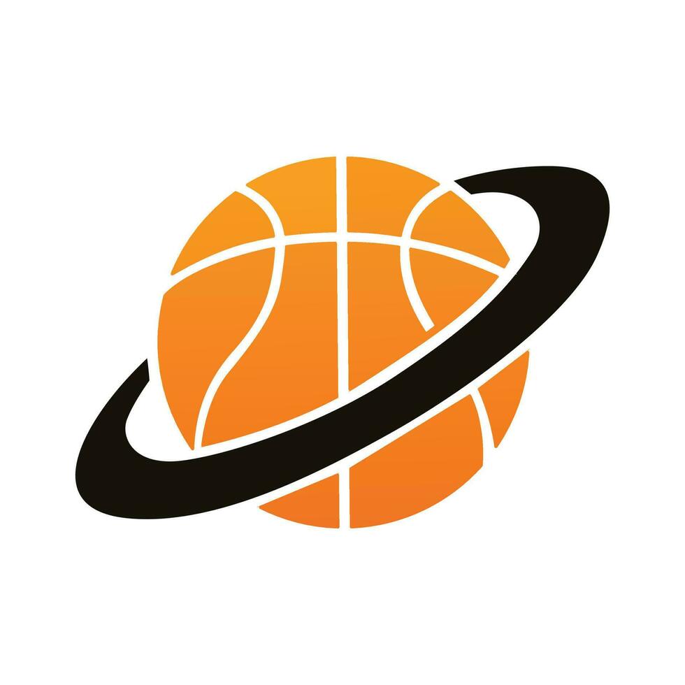 basketboll planet logotyp vektor