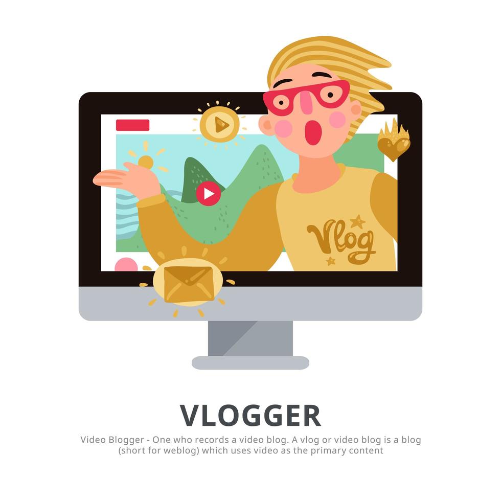 Vlogger Hintergrund Illustration Vektor-Illustration vektor