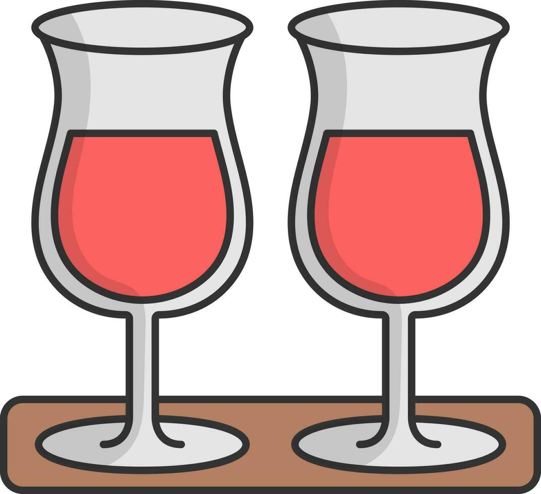 isolerat vin glas ikon i röd Färg. vektor