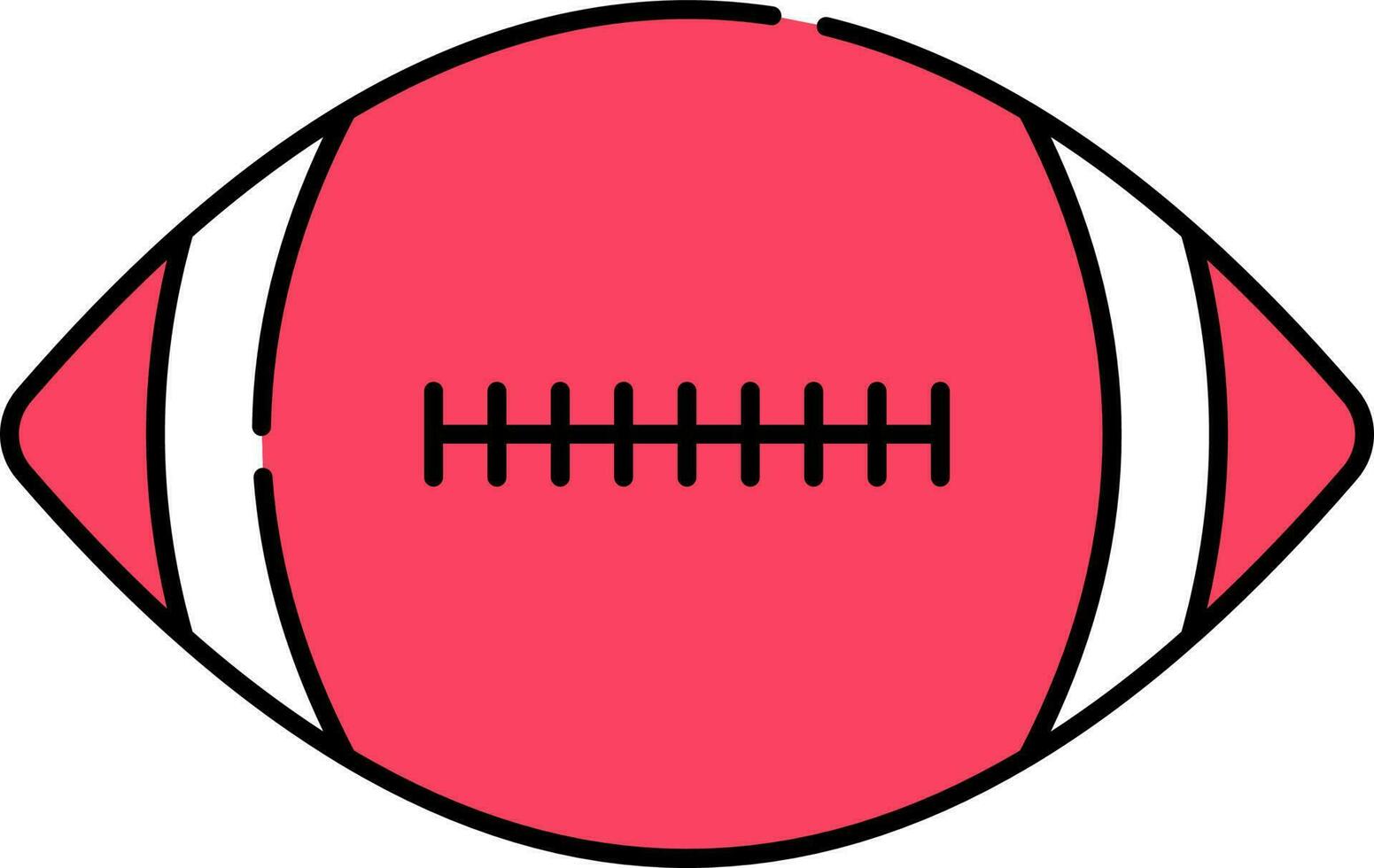rot und Weiß Illustration von Rugby Ball Symbol. vektor