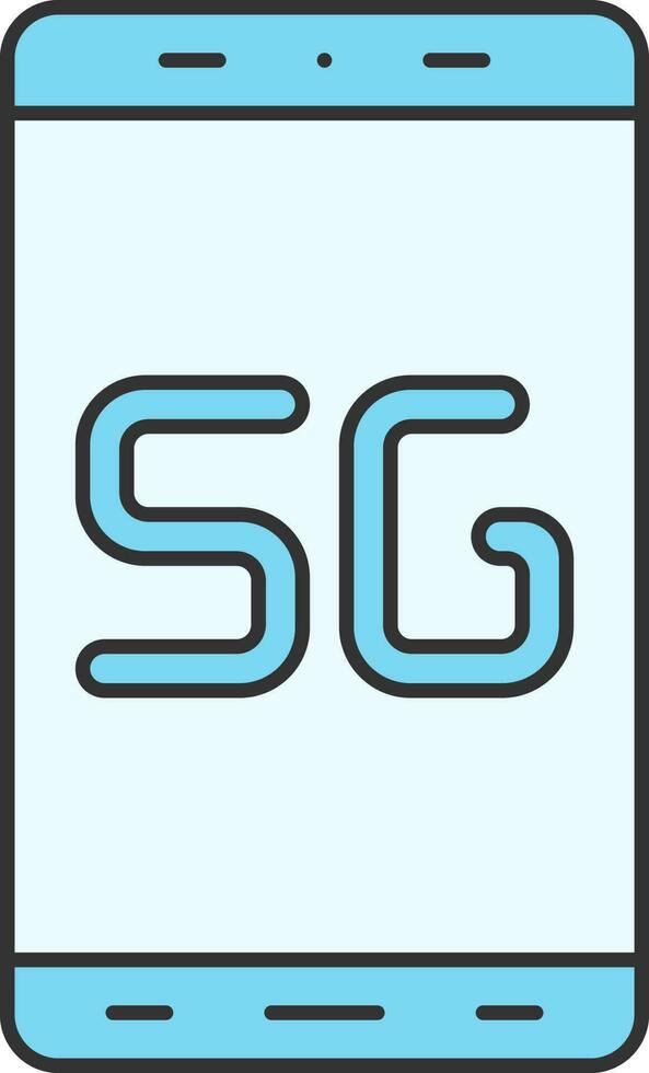 Blau Illustration von 5g Telefon oder Handy, Mobiltelefon Symbol. vektor