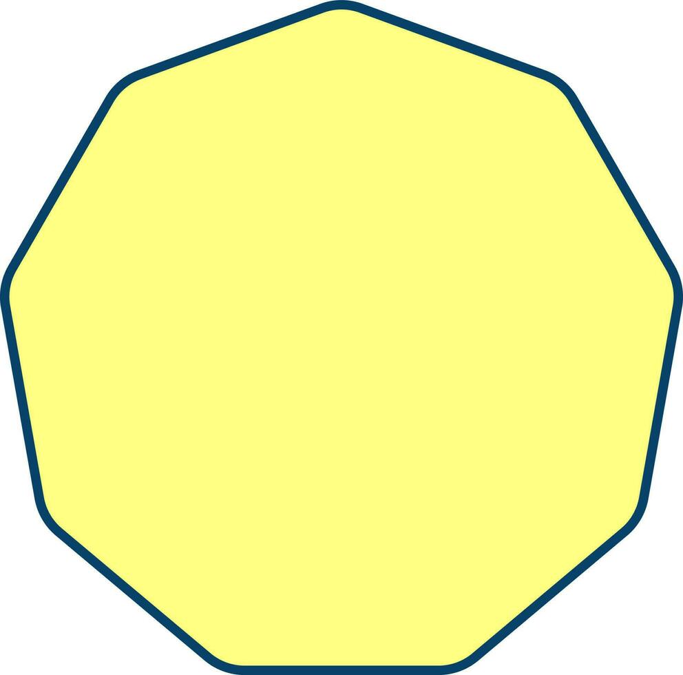 eben Stil nonagon Symbol im Gelb Farbe. vektor
