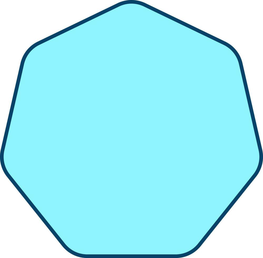 eben Stil Heptagon Symbol im Blau Farbe. vektor