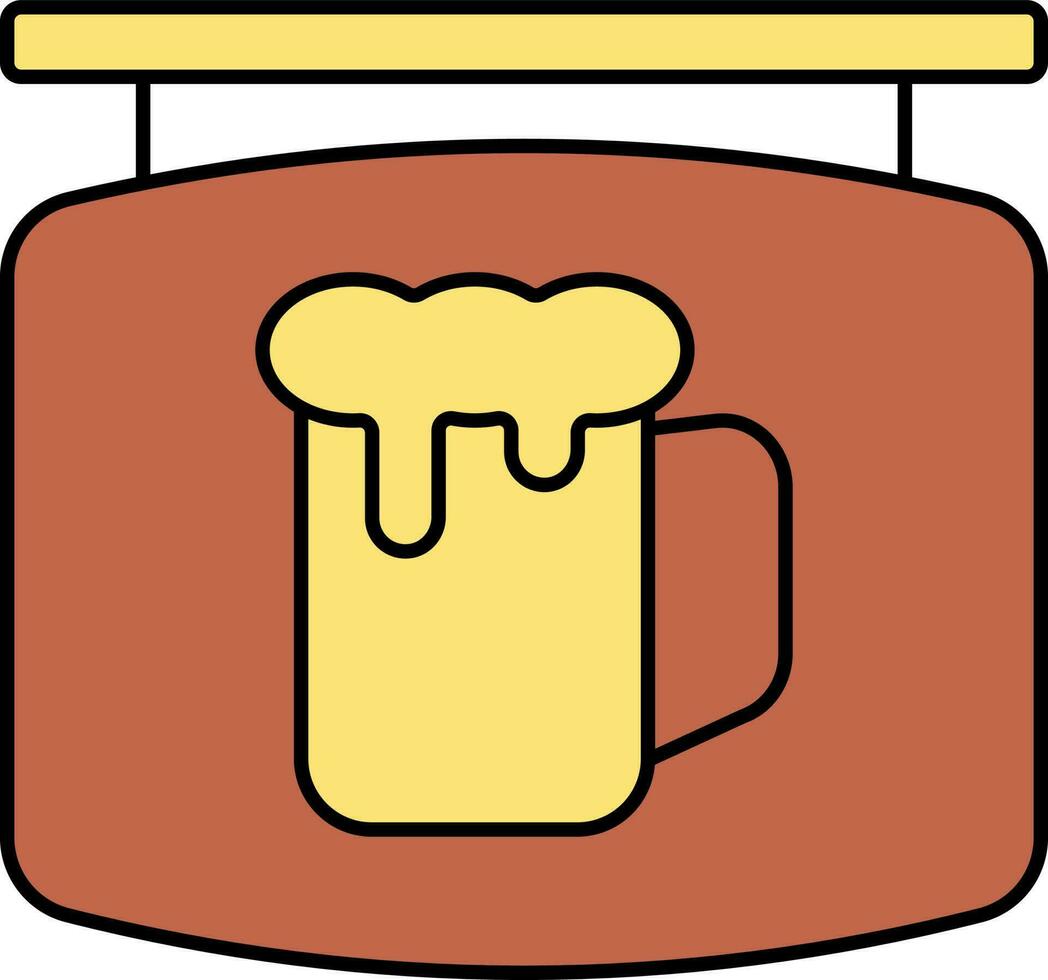 Bier Bar Schild Symbol im Gelb und braun Farbe. vektor