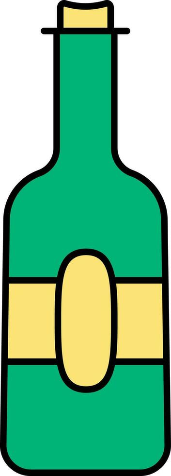 alkohol flaska ikon i grön och gul Färg. vektor