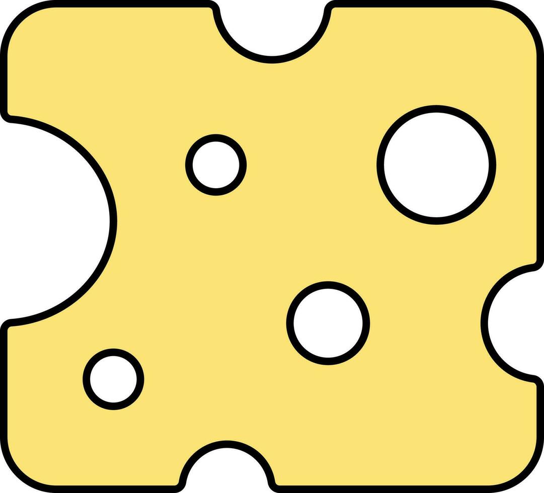 ost fyrkant bit ikon i gul Färg. vektor
