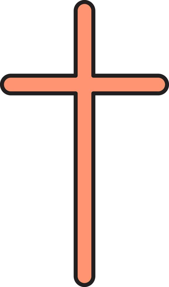 Orange heilig Kreuz Symbol im eben Stil. vektor