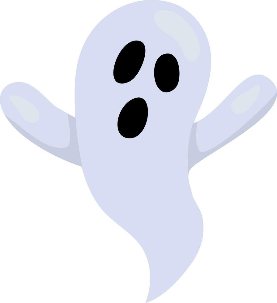 platt halloween karaktär av söt spöke tecknad serie ikon. vektor