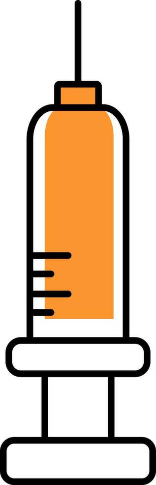 orange och svart injektion platt ikon. vektor