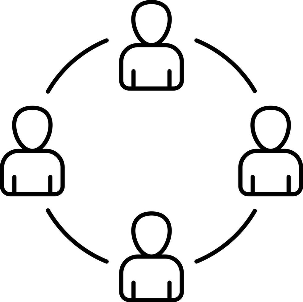 svart linje konst illustration av Ansluta sig medlem ikon eller symbol. vektor