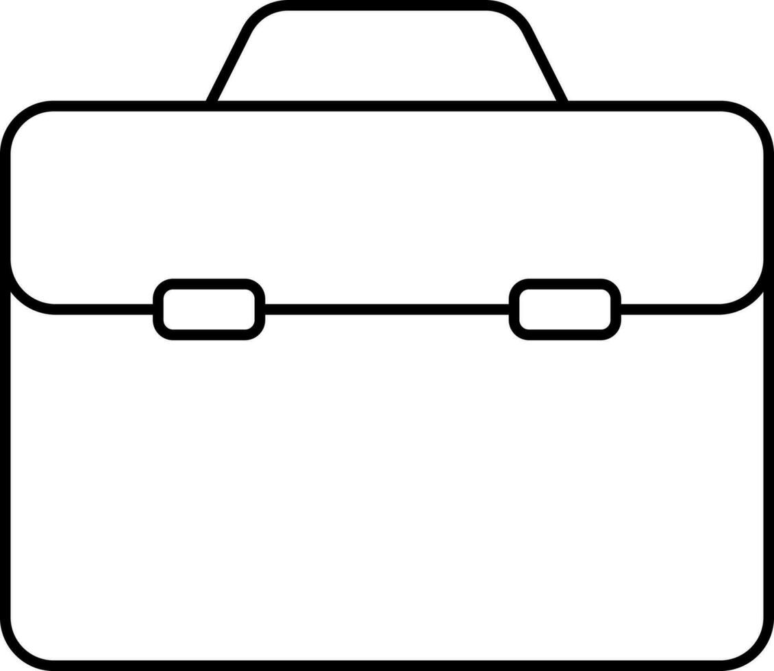 isolerat portfölj ikon i svart tunn linje konst. vektor