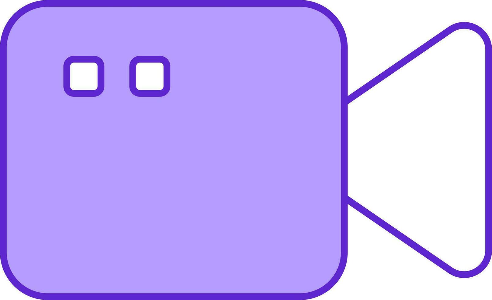 platt stil video kamera violett och vit ikon. vektor