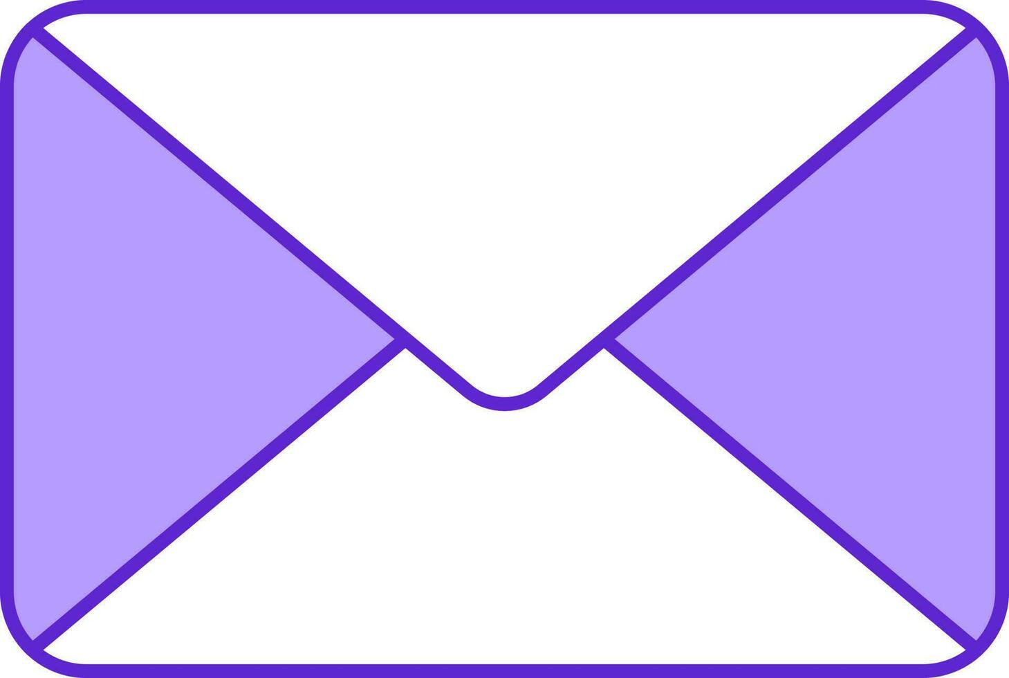 Weiß und violett Mail Symbol im eben Stil. vektor