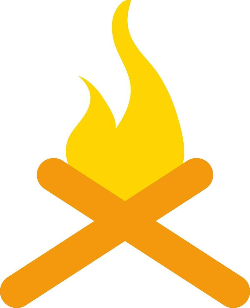 Gelb Illustration von Lagerfeuer eben Symbol. vektor