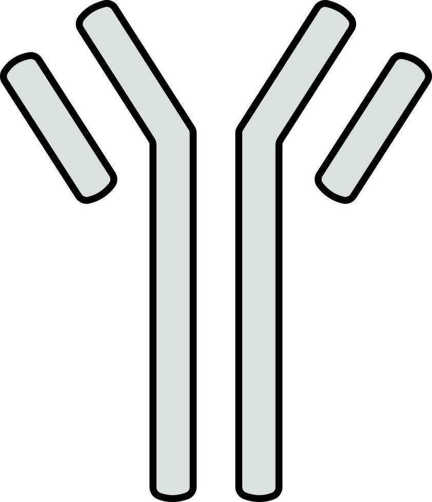 Antikörper Symbol im grau Farbe. vektor