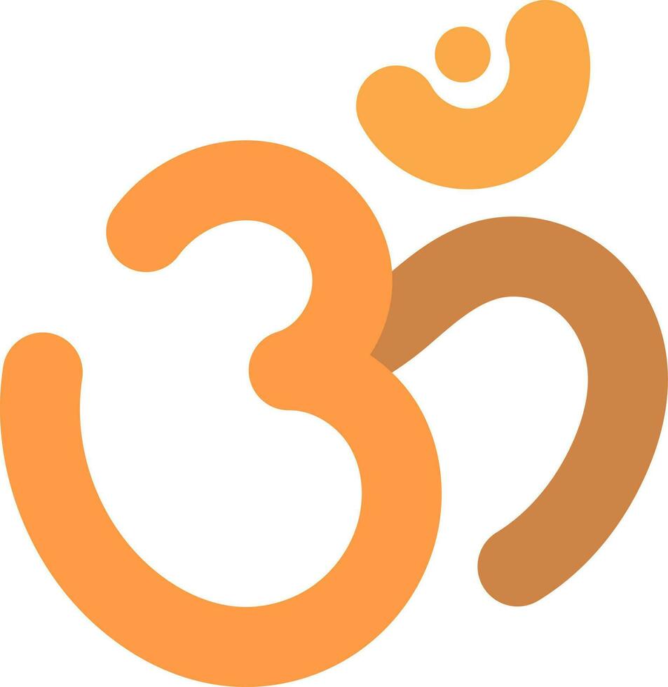 om Zeichen oder Symbol Symbol im Orange Farbe. vektor