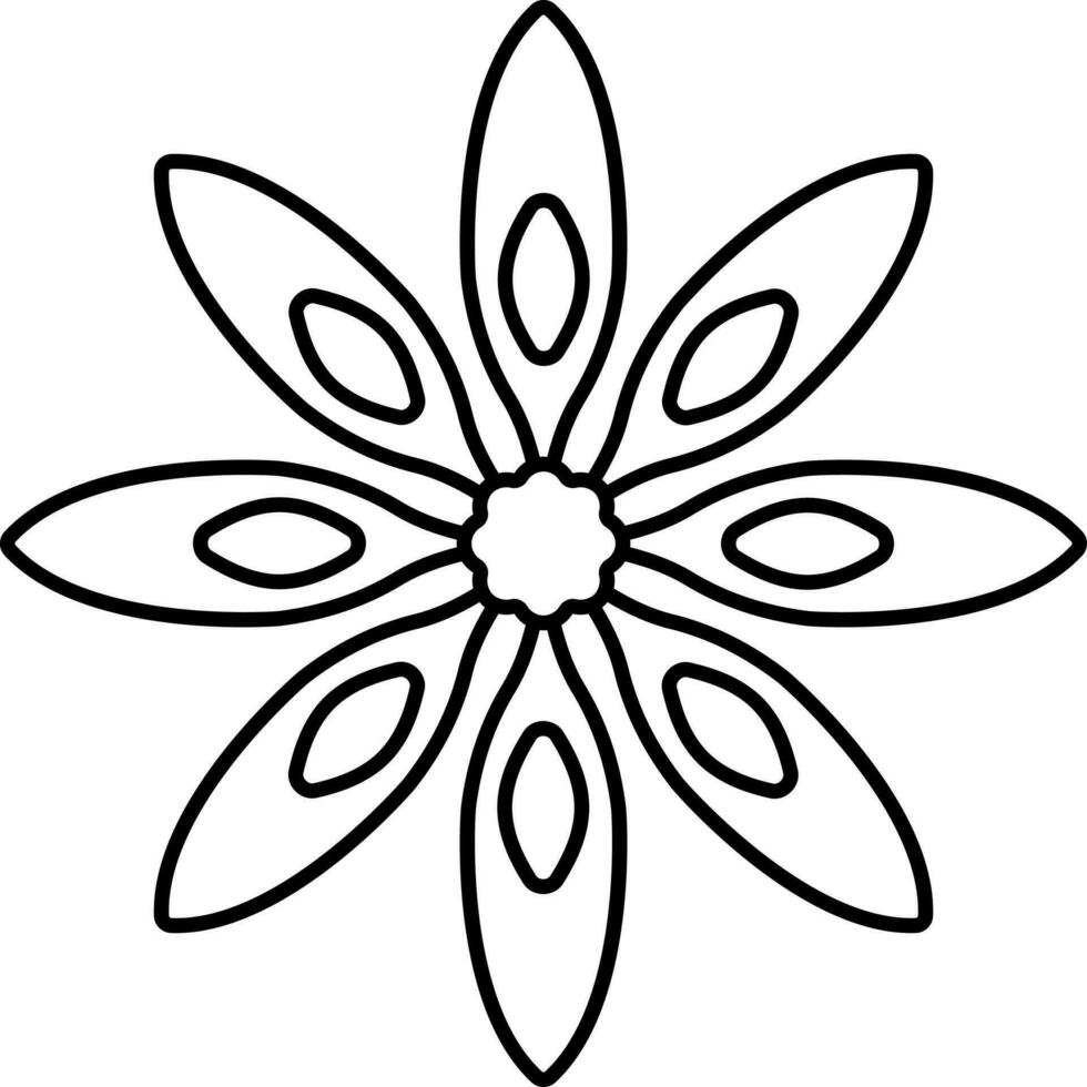 isoliert Anis Blume linear Symbol. vektor