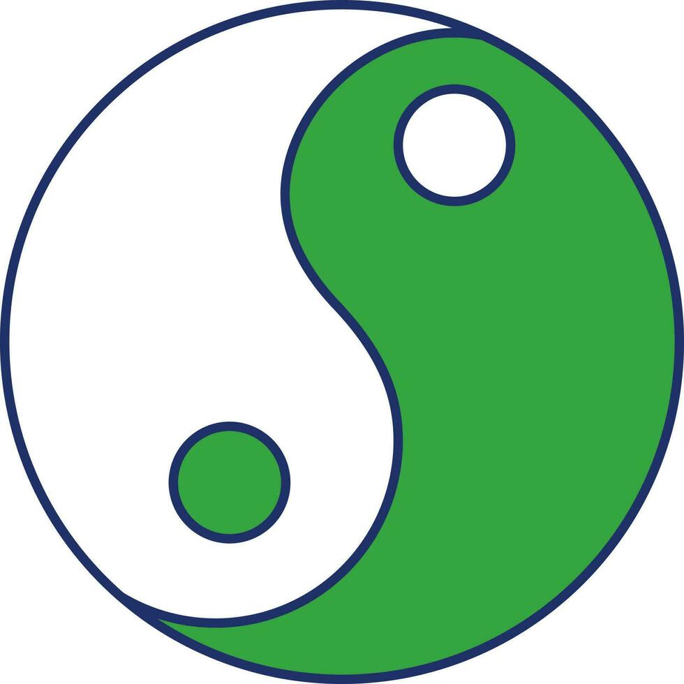 grön och vit taoism symbol eller ikon. vektor