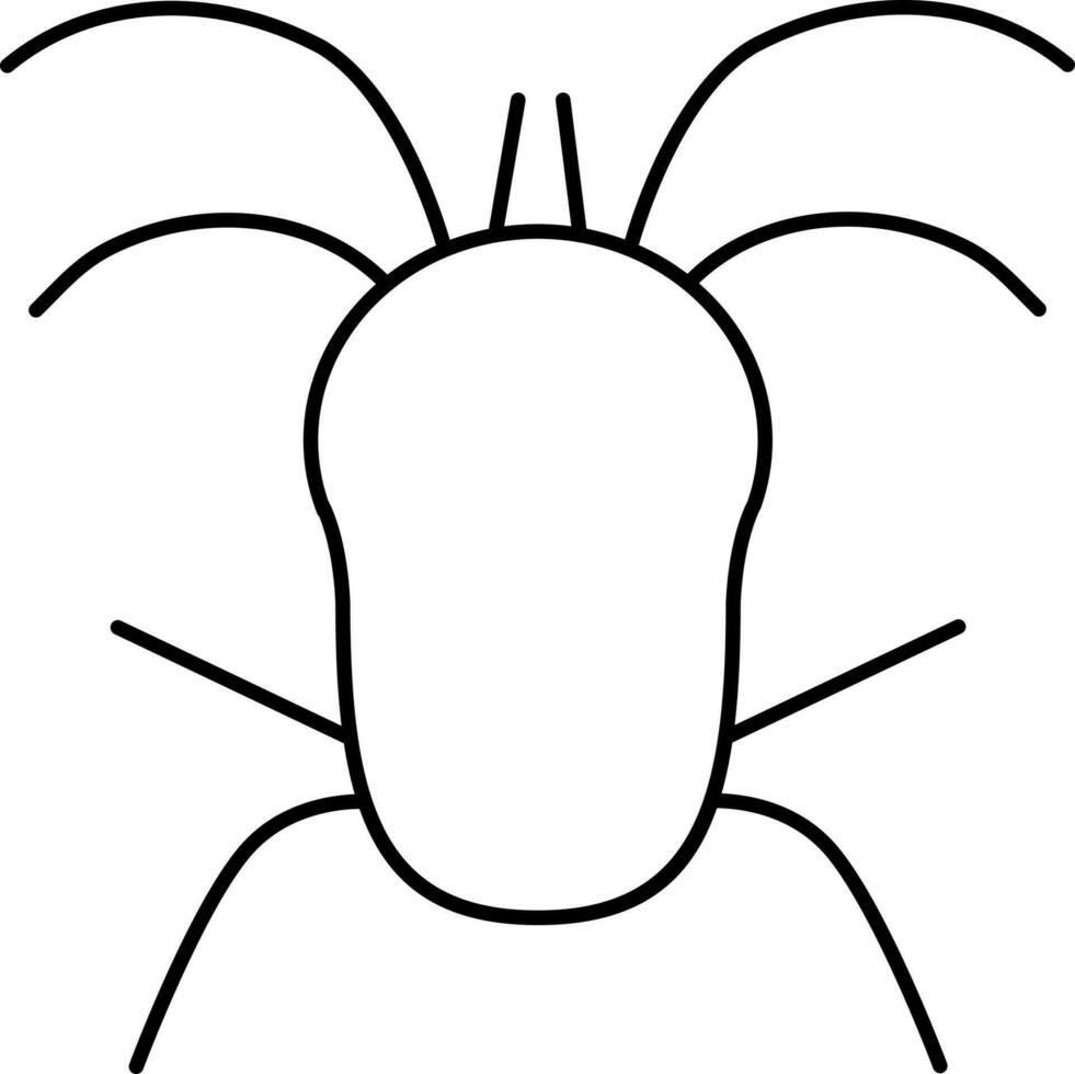 Insekt Charakter von Milbe geradlinig Symbol. vektor