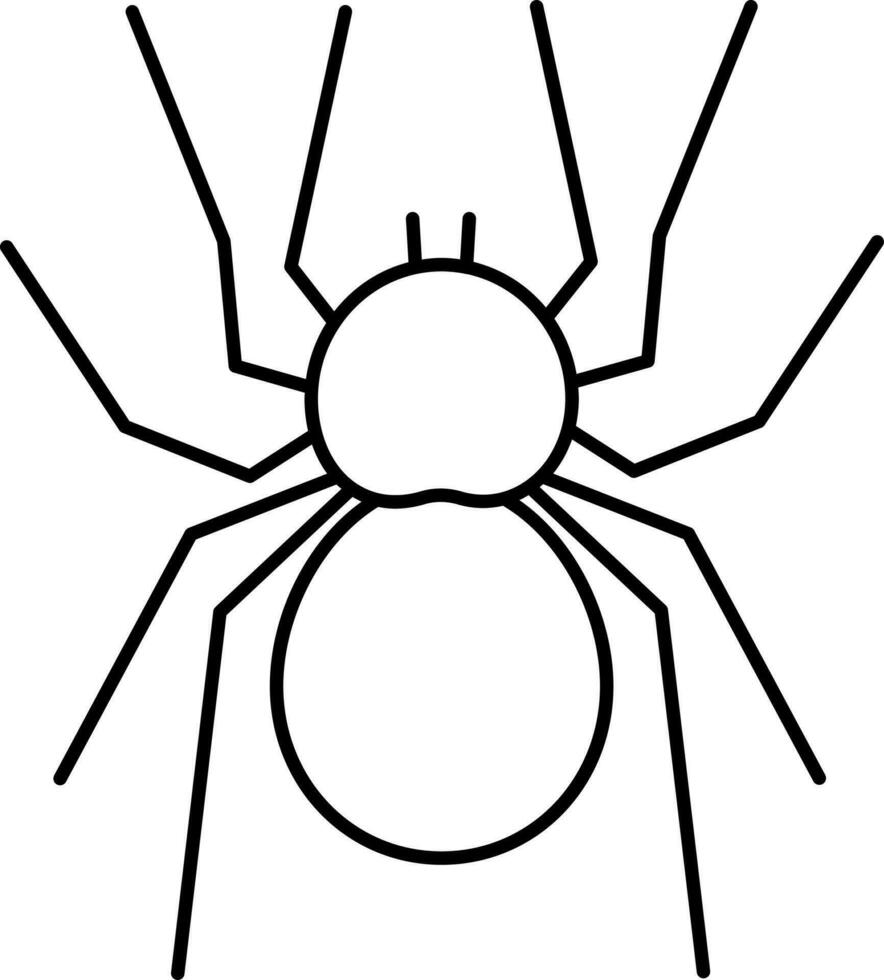 Linie Kunst Illustration von Spinne Karikatur Symbol. vektor