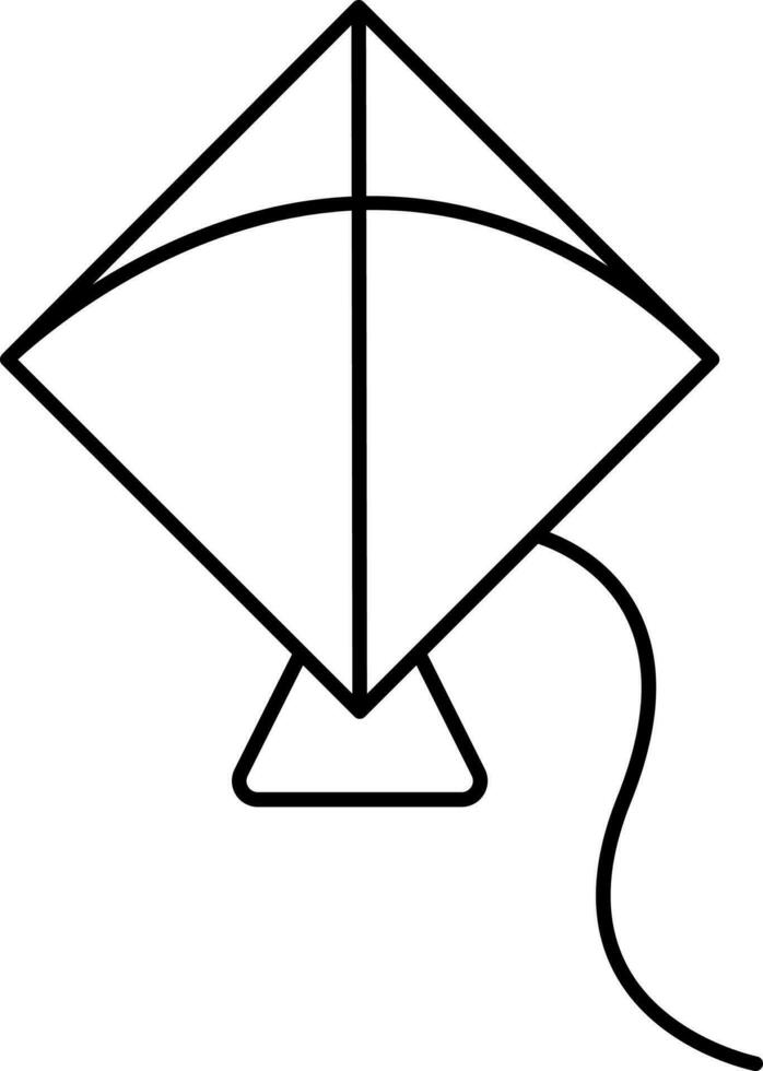 fliegend Drachen Symbol im schwarz linear Stil. vektor