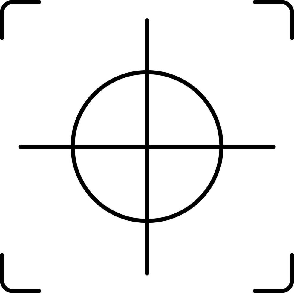 schwarz linear Illustration von Ziel Symbol. vektor
