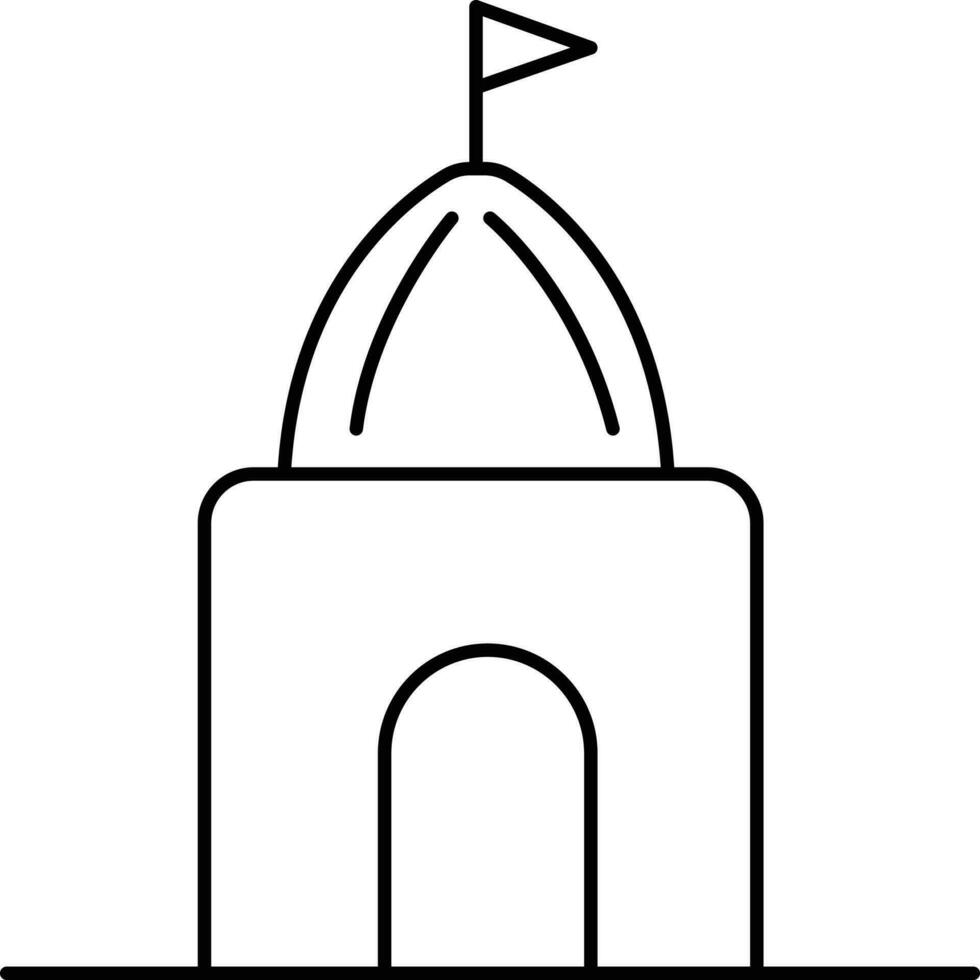 illustration av hindu tempel svart stroke ikon. vektor