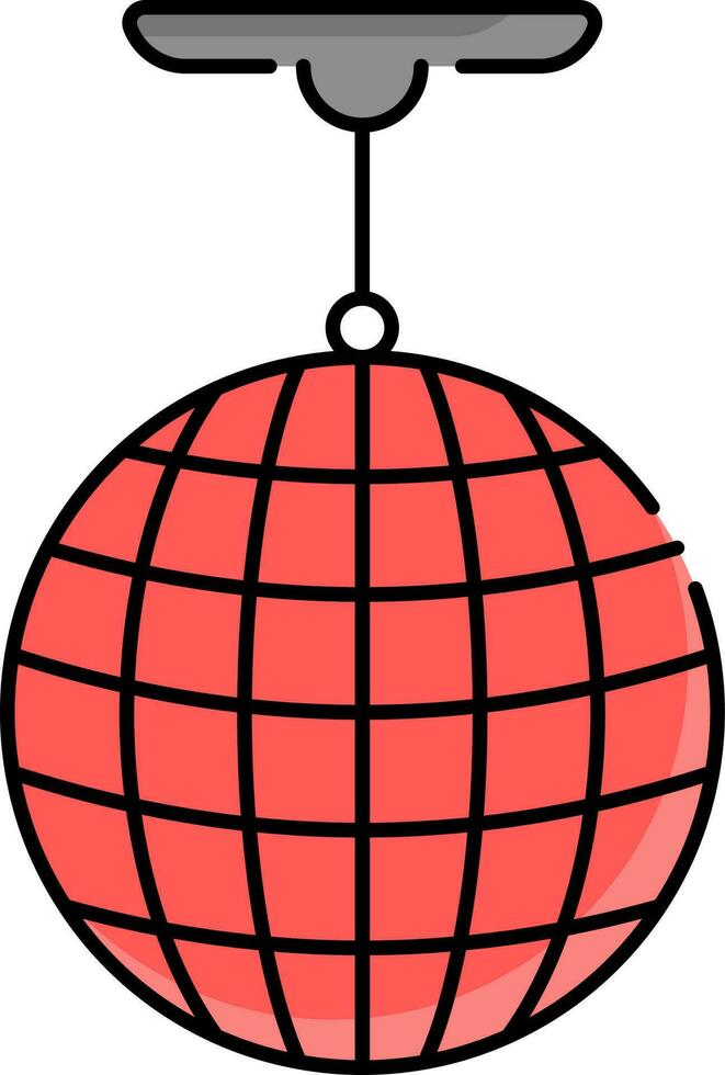 röd disko ljus ikon i platt stil. vektor