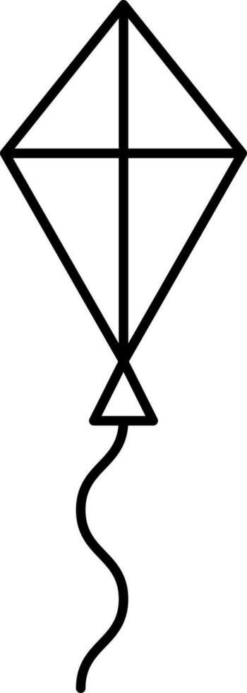 fliegend Drachen Symbol im schwarz linear Stil. vektor