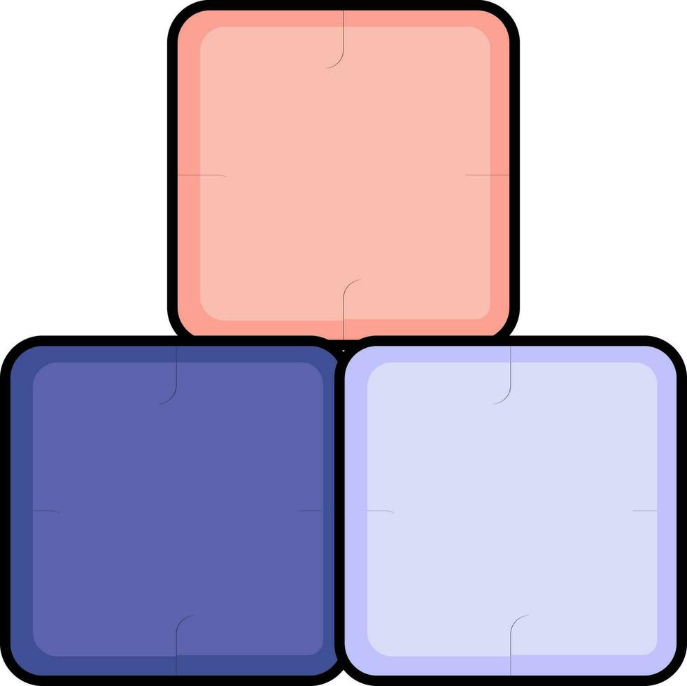 stack kuber ikon i rosa och blå Färg. vektor