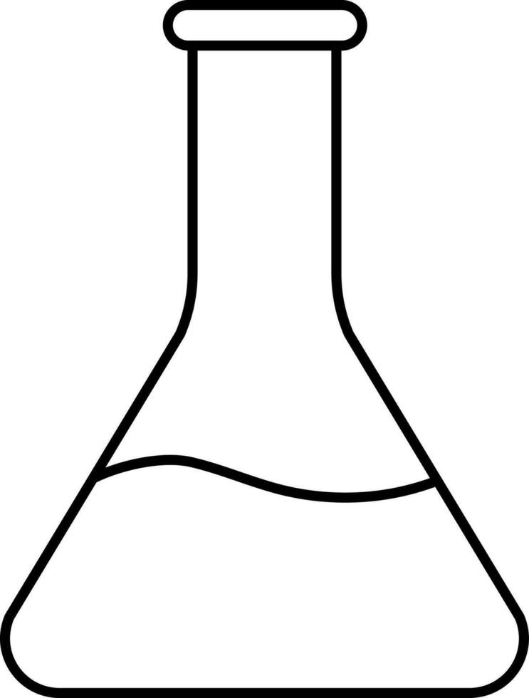 isoliert Flüssigkeit erlenmeyer Flasche linear Symbol. vektor