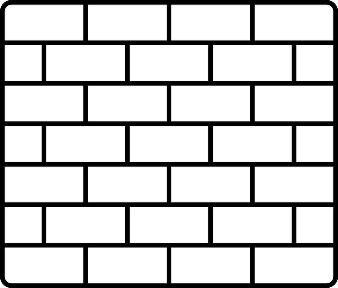 svart tunn linje konst tegel vägg platt ikon. vektor