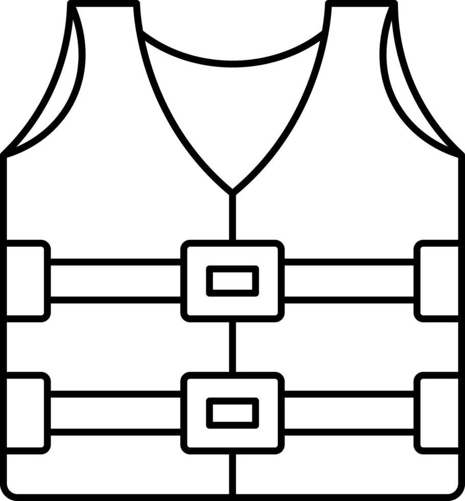 svart stroke illustration av säkerhet jacka ikon. vektor