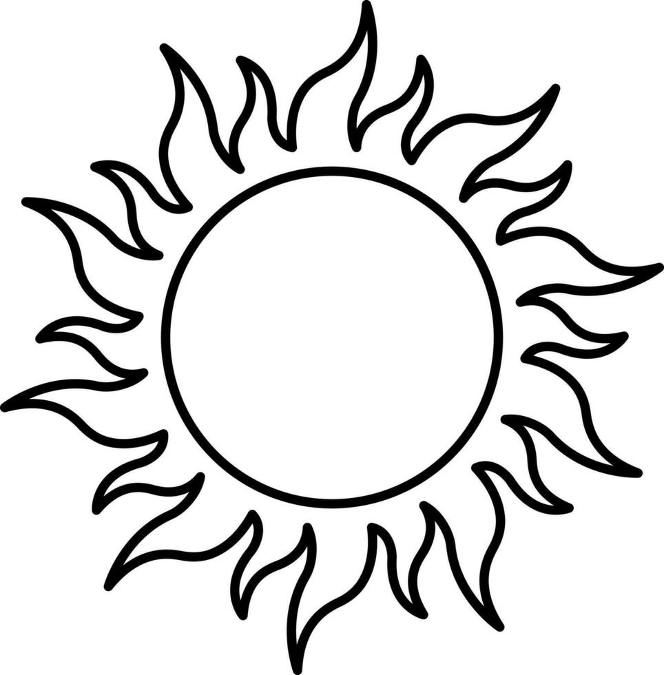 svart linje konst illustration av Sol ikon. vektor
