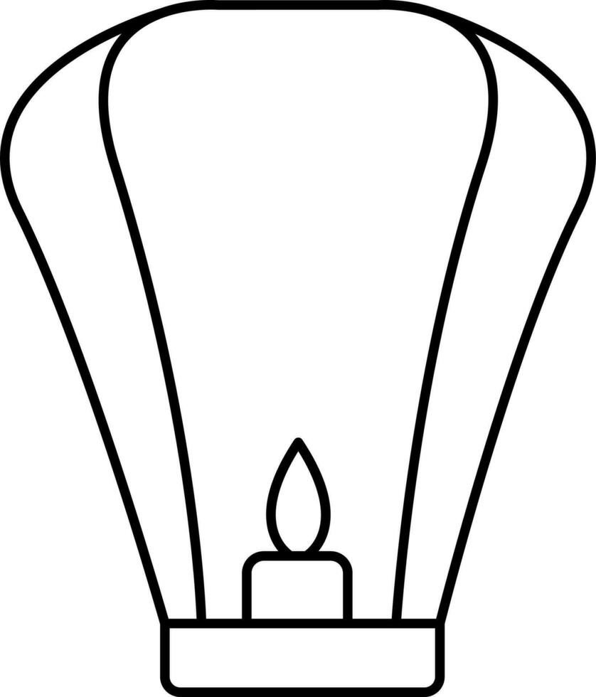 isoliert Himmel Laterne Symbol im schwarz Schlaganfall. vektor