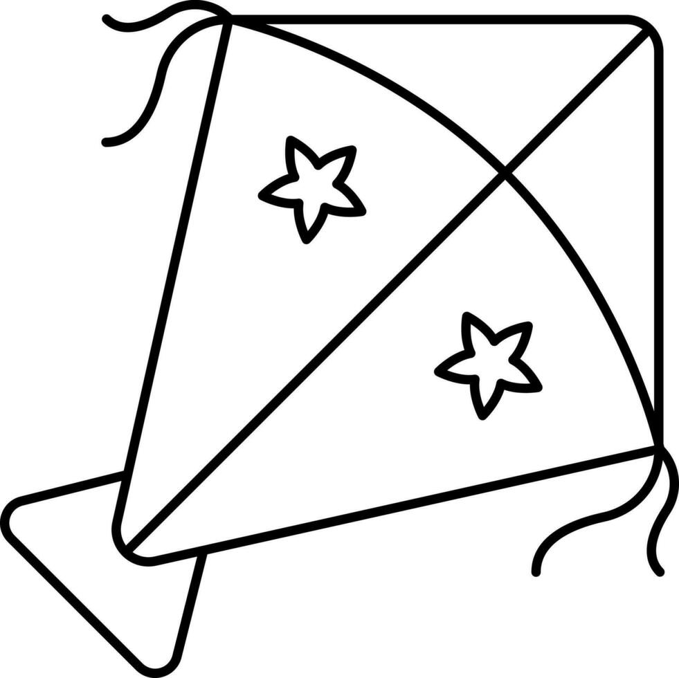 stjärna drake ikon ikon i svart linje konst. vektor