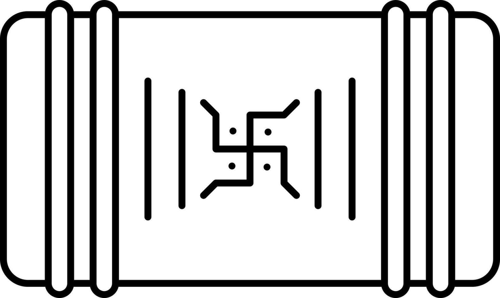 Hakenkreuz Symbol Veden Symbol im schwarz Schlaganfall. vektor