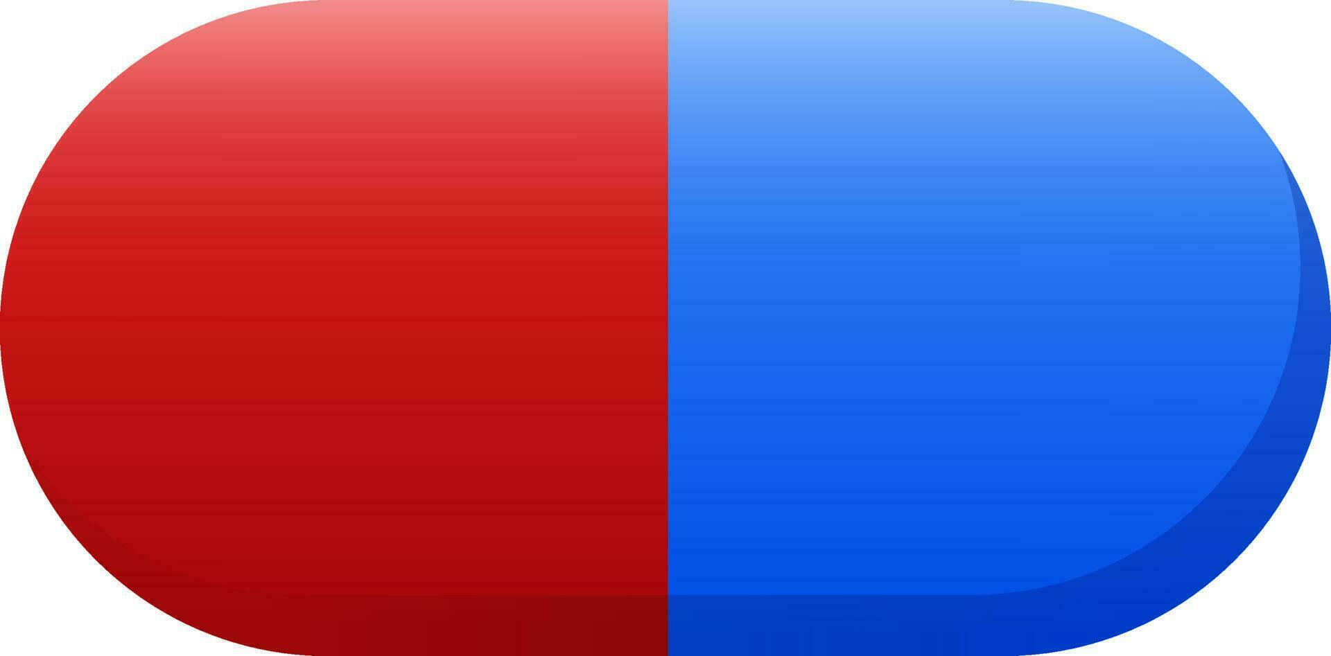 Blau und rot Illustration von Kapsel Symbol. vektor