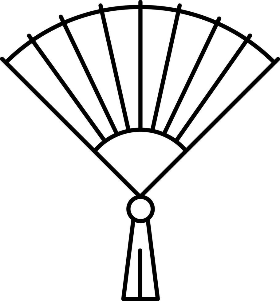 Illustration von falten Ventilator Symbol oder Symbol im Linie Kunst. vektor
