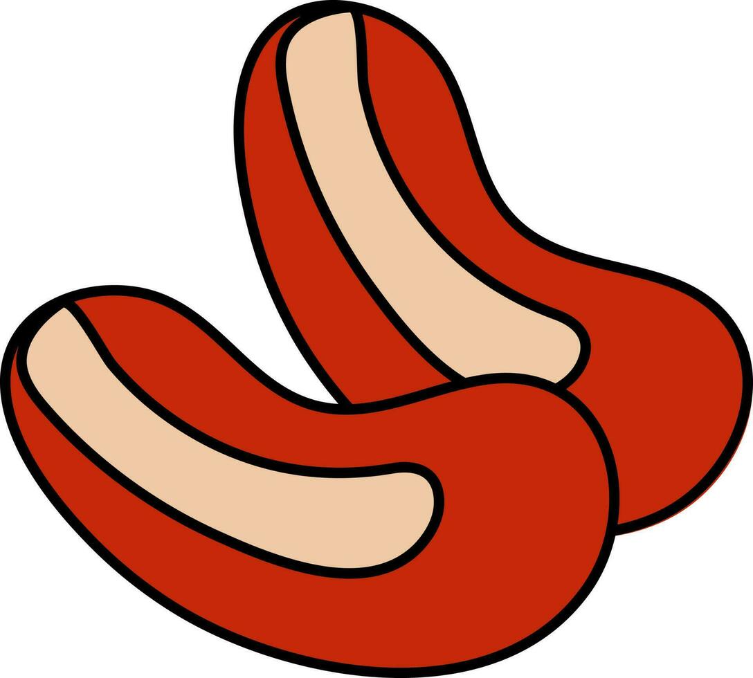 isolerat röd adzuki eller japansk bönor ikon i platt stil. vektor