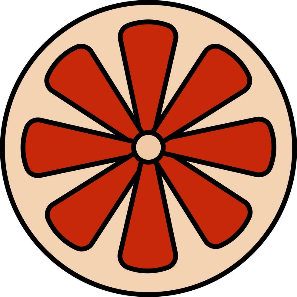 isolerat grapefrukt eller citron- ikon i röd Färg. vektor